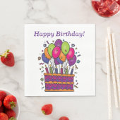 Serviette En Papier Joyeux gâteau d'anniversaire serviettes #1 (En situation)