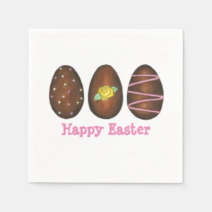 Serviette En Papier Joyeux gâteaux aux oeufs au chocolat de Pâques