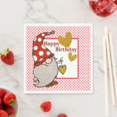 Serviette En Papier Joyeux Gnome d'anniversaire (En situation)