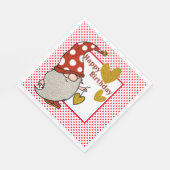 Serviette En Papier Joyeux Gnome d'anniversaire (Coin)