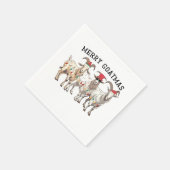 Serviette En Papier Joyeux Goatmas Animal Chèvre Amour Joyeux Noël (Coin)