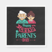 Serviette En Papier Joyeux Grand-parents Jour mot art (Devant)