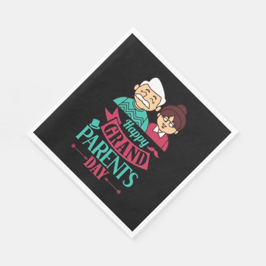 Serviette En Papier Joyeux Grand-parents Jour mot art (Coin)