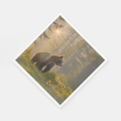 Serviette En Papier Joyeux Grizzly Bear d'anniversaire (Coin)