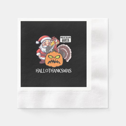 Serviette En Papier Joyeux Hallothanksmas (Devant)