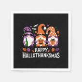 Serviette En Papier Joyeux Hallothanksmas Gnomes Lover Joyeux Noël (Devant)