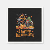 Serviette En Papier Joyeux Hallothanksmas Joyeux Halloween Thanksgivin (Devant)