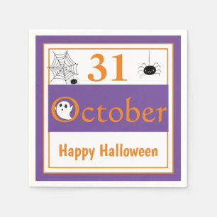 Serviette En Papier Joyeux Halloween 31 Octobre Spider Halloween Party