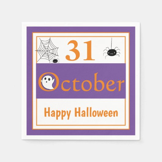 Serviette En Papier Joyeux Halloween 31 Octobre Spider Halloween Party (Devant)