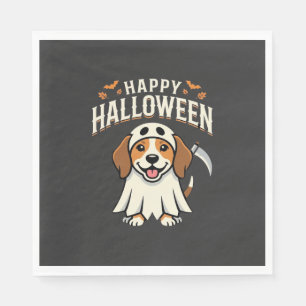 Serviette En Papier Joyeux Halloween Beagle Chien Design_1