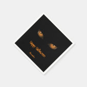 Serviette En Papier Joyeux Halloween | Black Orange Cat Eyes (Coin)