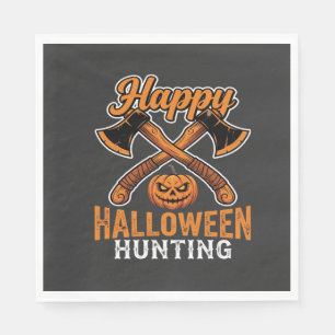 Serviette En Papier Joyeux Halloween Chasse Haches Croisées Citrouille