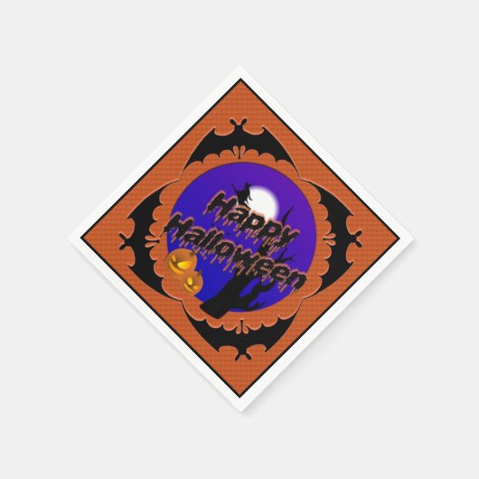 Serviette En Papier Joyeux Halloween chauves-souris Papier Party Napki (Coin)