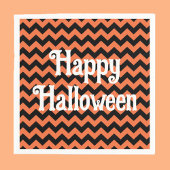 Serviette En Papier Joyeux Halloween chevron strié enfants fête