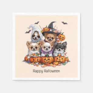 Serviette En Papier Joyeux Halloween Chiwas Dogs