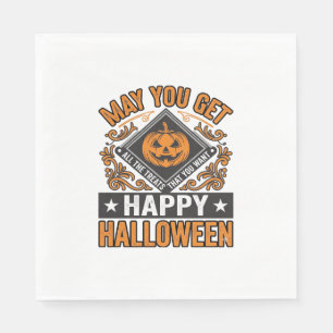 Serviette En Papier Joyeux Halloween Citrouille Traitements Vintage