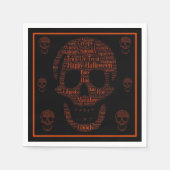 Serviette En Papier Joyeux Halloween crâne Éffrayant (Devant)