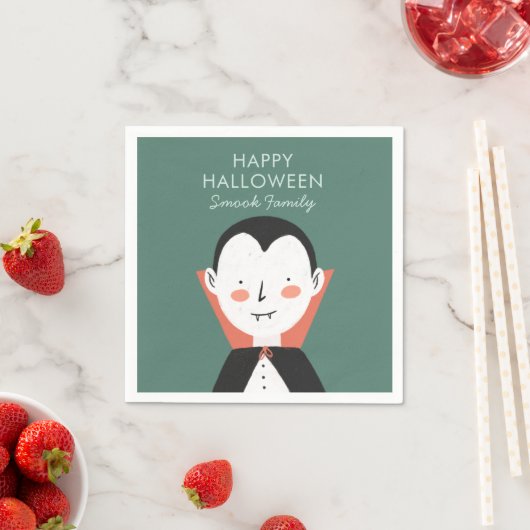 Serviette En Papier Joyeux Halloween Dracula (En situation)