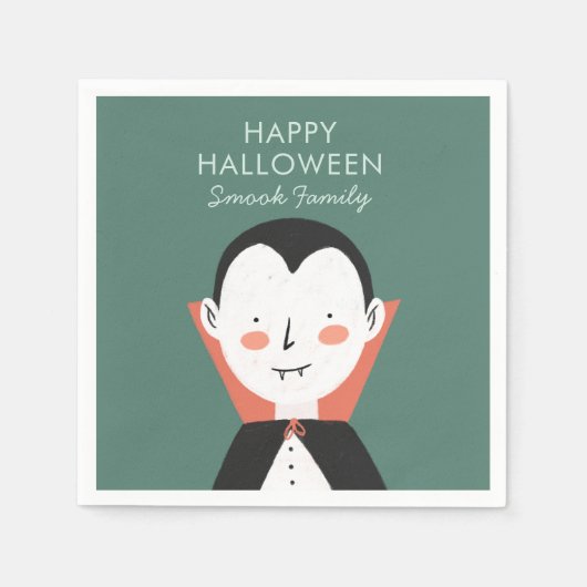 Serviette En Papier Joyeux Halloween Dracula (Devant)