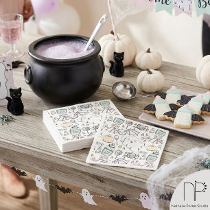 Serviette En Papier Joyeux Halloween et anniversaire des enfants migno