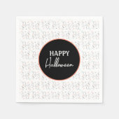 Serviette En Papier Joyeux Halloween Ghost Candy main Lettering Doodle (Devant)