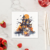 Serviette En Papier Joyeux Halloween Ghoul (En situation)