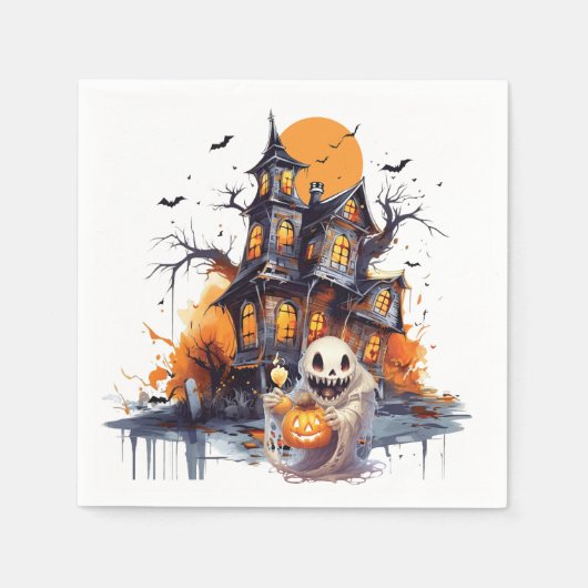 Serviette En Papier Joyeux Halloween Ghoul (Devant)