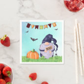 Serviette En Papier Joyeux Halloween Gnome Whimsical (En situation)