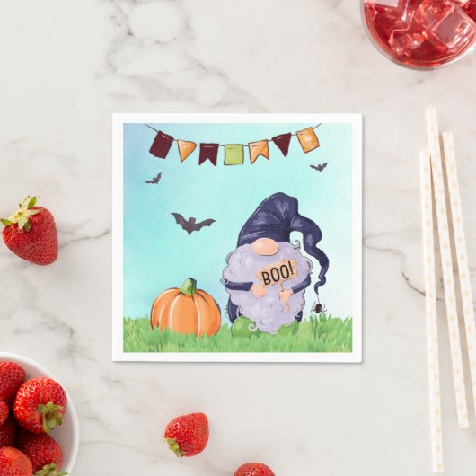 Serviette En Papier Joyeux Halloween Gnome Whimsical (En situation)