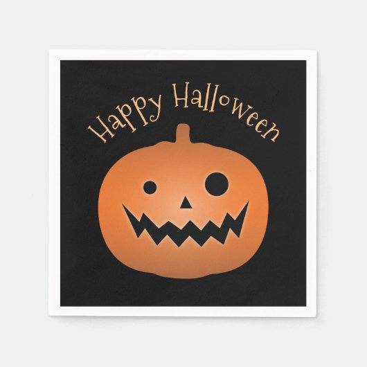Serviette En Papier Joyeux Halloween Haunted Jack-o'-lantern Citrouill (Devant)
