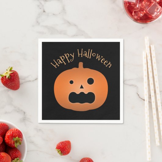 Serviette En Papier Joyeux Halloween Haunted Jack-o'-lantern Citrouill (En situation)