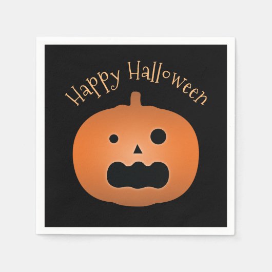 Serviette En Papier Joyeux Halloween Haunted Jack-o'-lantern Citrouill (Devant)