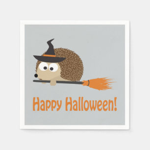 Serviette En Papier Joyeux Halloween ! Hedgehog Witch