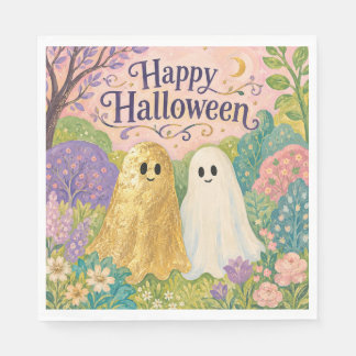 Serviette En Papier Joyeux Halloween Jardin de Fleurs de Fantôme Migno