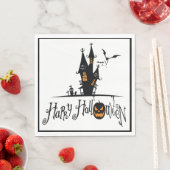 Serviette En Papier Joyeux Halloween Maison Hantée (En situation)