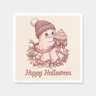 Serviette En Papier Joyeux Halloween Mignon Récolte d'Automne Fantôme