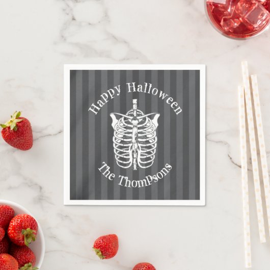 Serviette En Papier Joyeux Halloween mignon squelette Éffrayant effray (En situation)