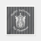 Serviette En Papier Joyeux Halloween mignon squelette Éffrayant effray (Devant)