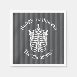 Serviette En Papier Joyeux Halloween mignon squelette Éffrayant effray