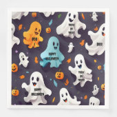 Serviette En Papier Joyeux Halloween  Mini Fantômes  (Devant)