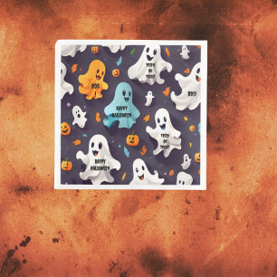 Serviette En Papier Joyeux Halloween  Mini Fantômes 