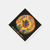 Serviette En Papier Joyeux Halloween Orange Black sorcier Broomstick (Coin)