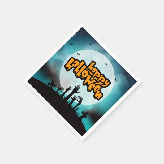 Serviette En Papier Joyeux Halloween Parti Éffrayant Zombie (Coin)