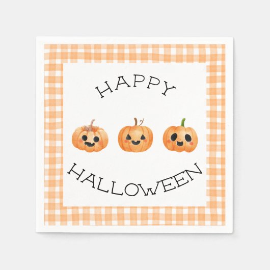 Serviette En Papier Joyeux Halloween Party Jack-o’-lanterne (Devant)