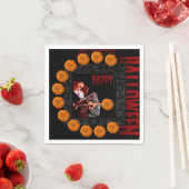 Serviette En Papier Joyeux Halloween petites Citrouilles sorcières pap (En situation)