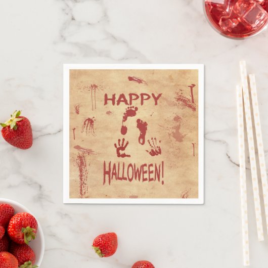 Serviette En Papier Joyeux Halloween Sanglant (En situation)