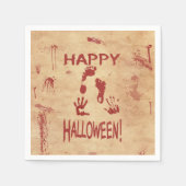 Serviette En Papier Joyeux Halloween Sanglant (Devant)