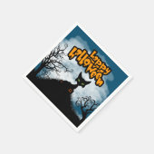 Serviette En Papier Joyeux Halloween Soirée Chat Fantôme (Coin)