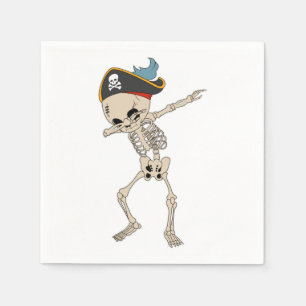 Serviette En Papier Joyeux Halloween squelette pirate danse fête