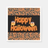Serviette En Papier Joyeux Halloween texte blanc serviettes (Devant)